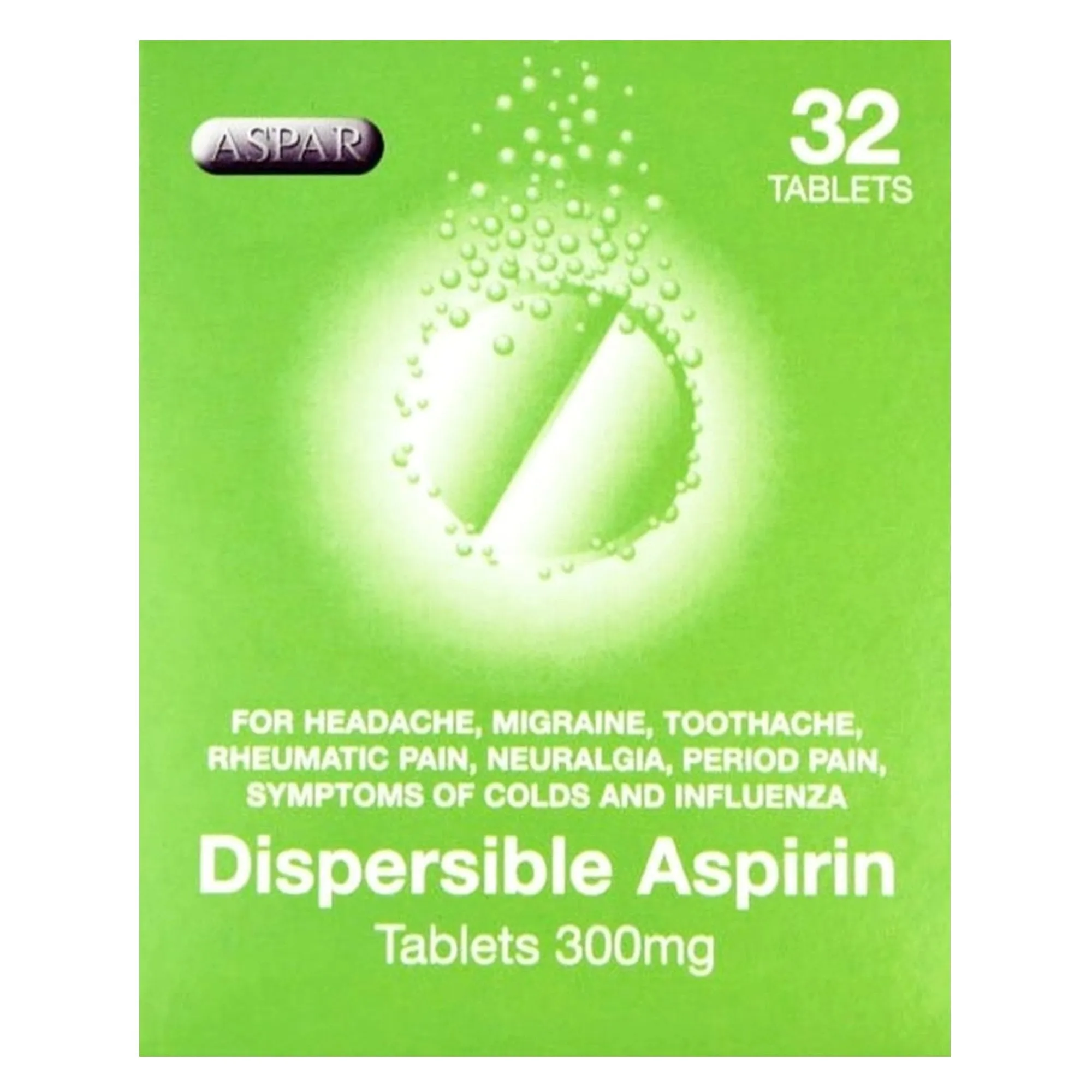 Aspirin Dispersible 300 mg Tablets- Pack of 32