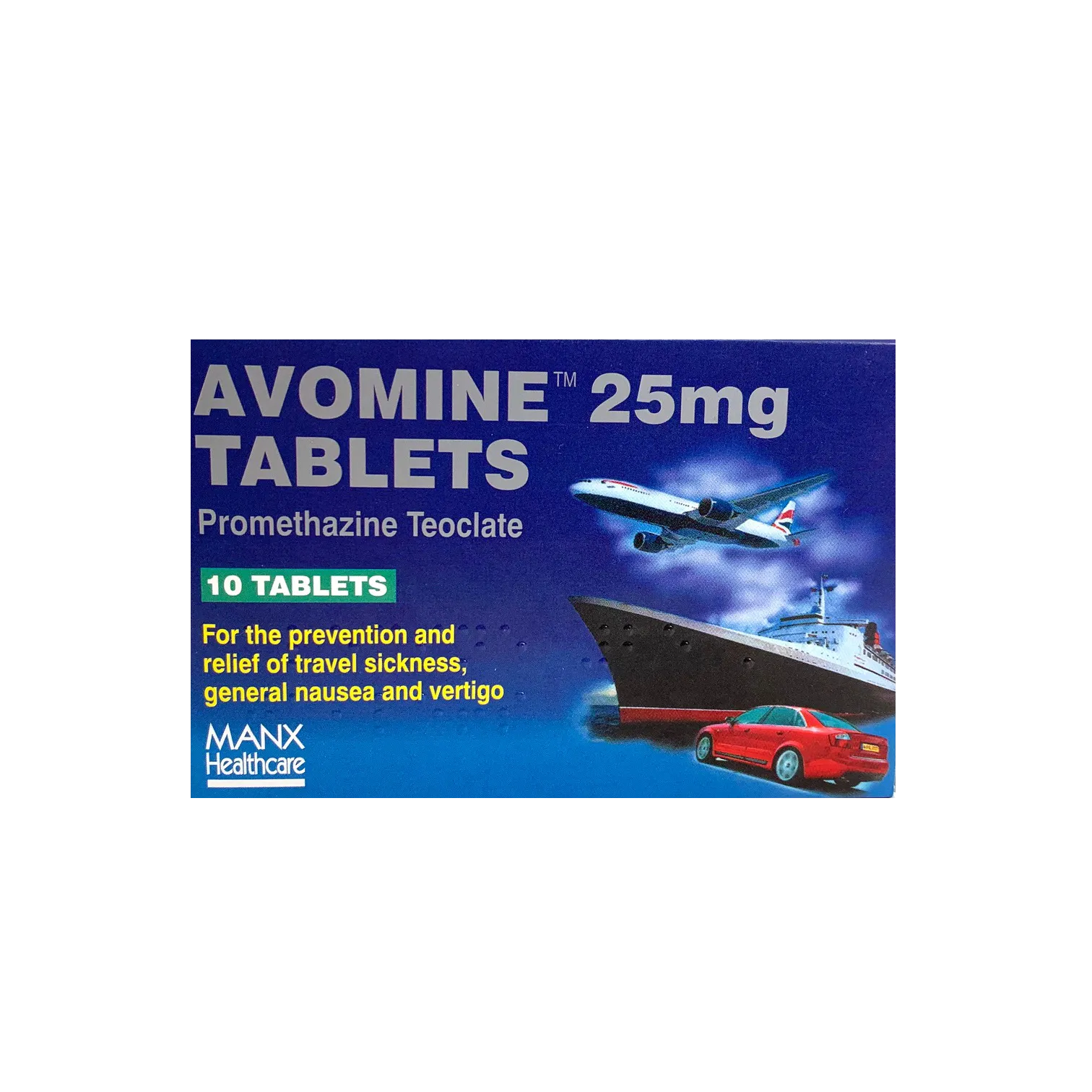 Avomine (Travel Sickness) Tablets 25mg - 10 Tablets