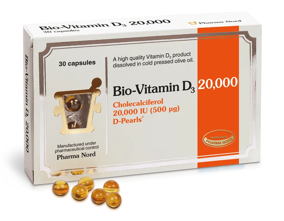 Bio-Vitamin D3 20,000IU 500mcg Pearls - 30 Capsules