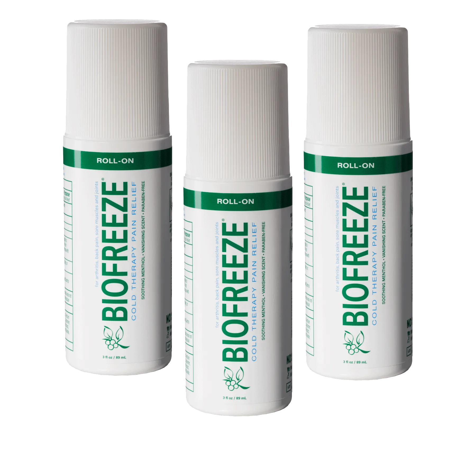 Biofreeze Pain Relieving Gel Roll On - 89ml - Pack of 3