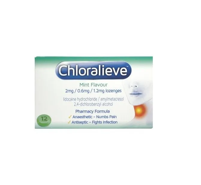 Chloralieve Sore Throat Mint Flavour - 24 Lozenges