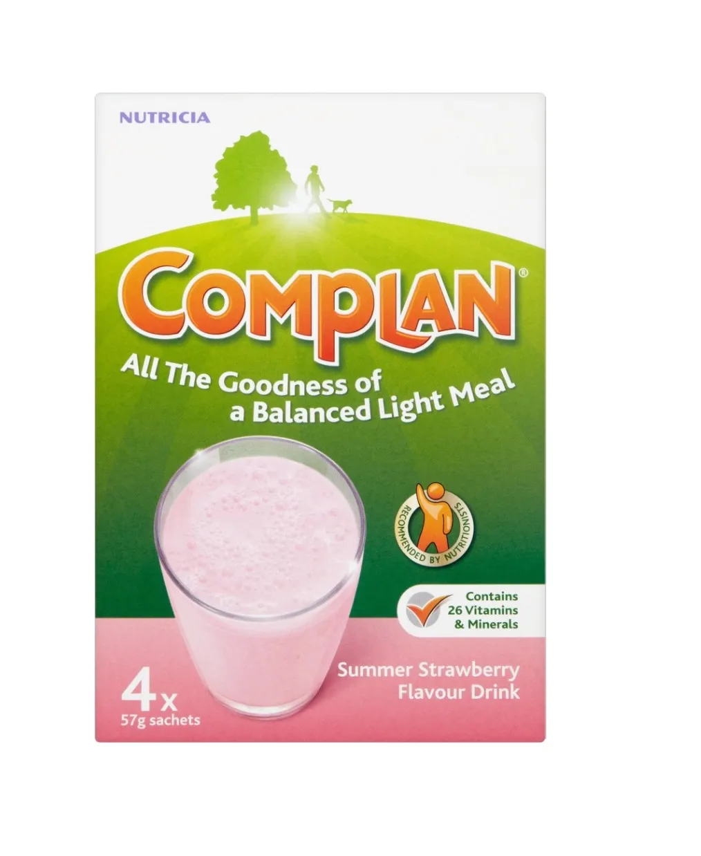Complan Strawberry Nutritional Drink Sachets - 4 x 55g