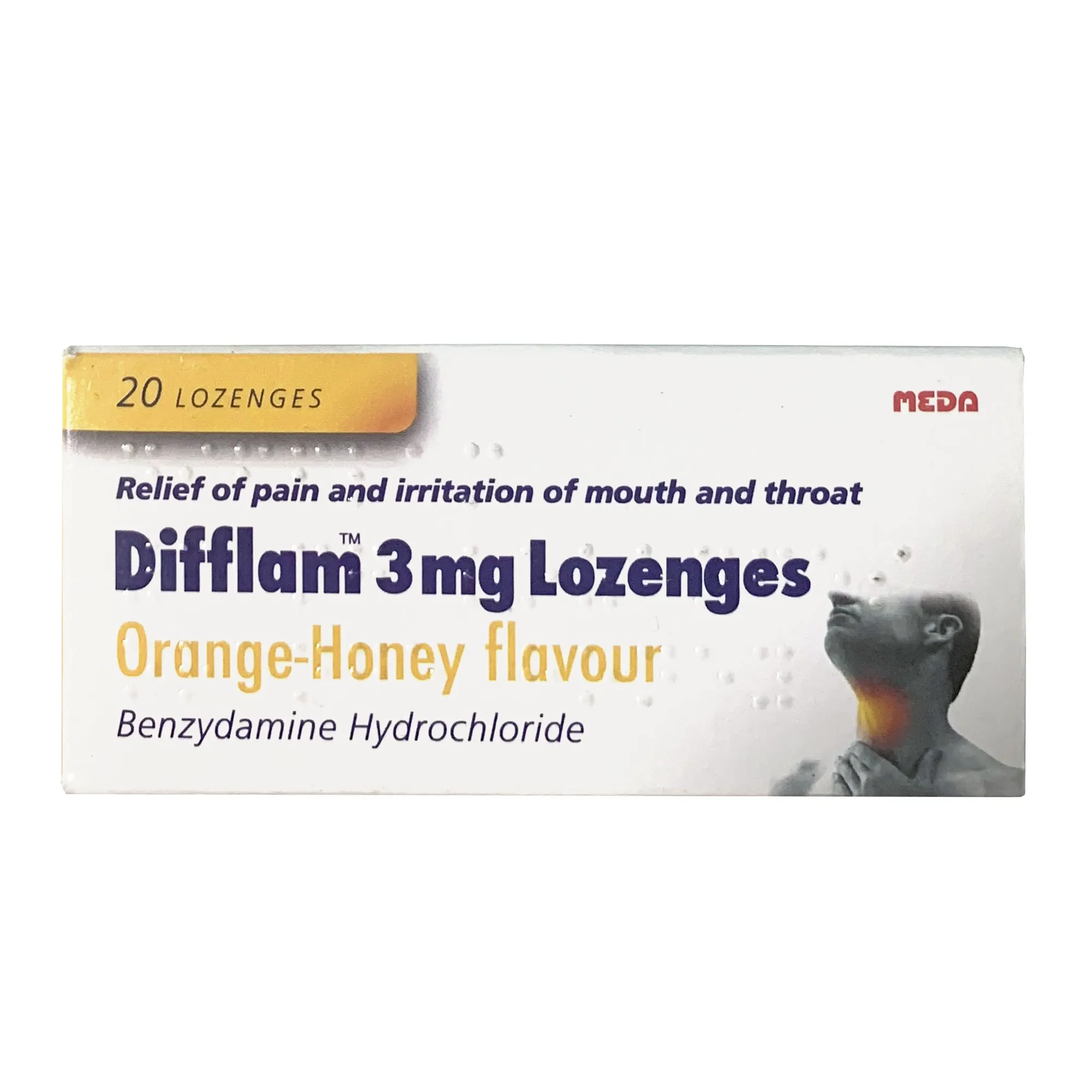 Difflam Orange &amp; Honey - 20 Lozenges 3mg