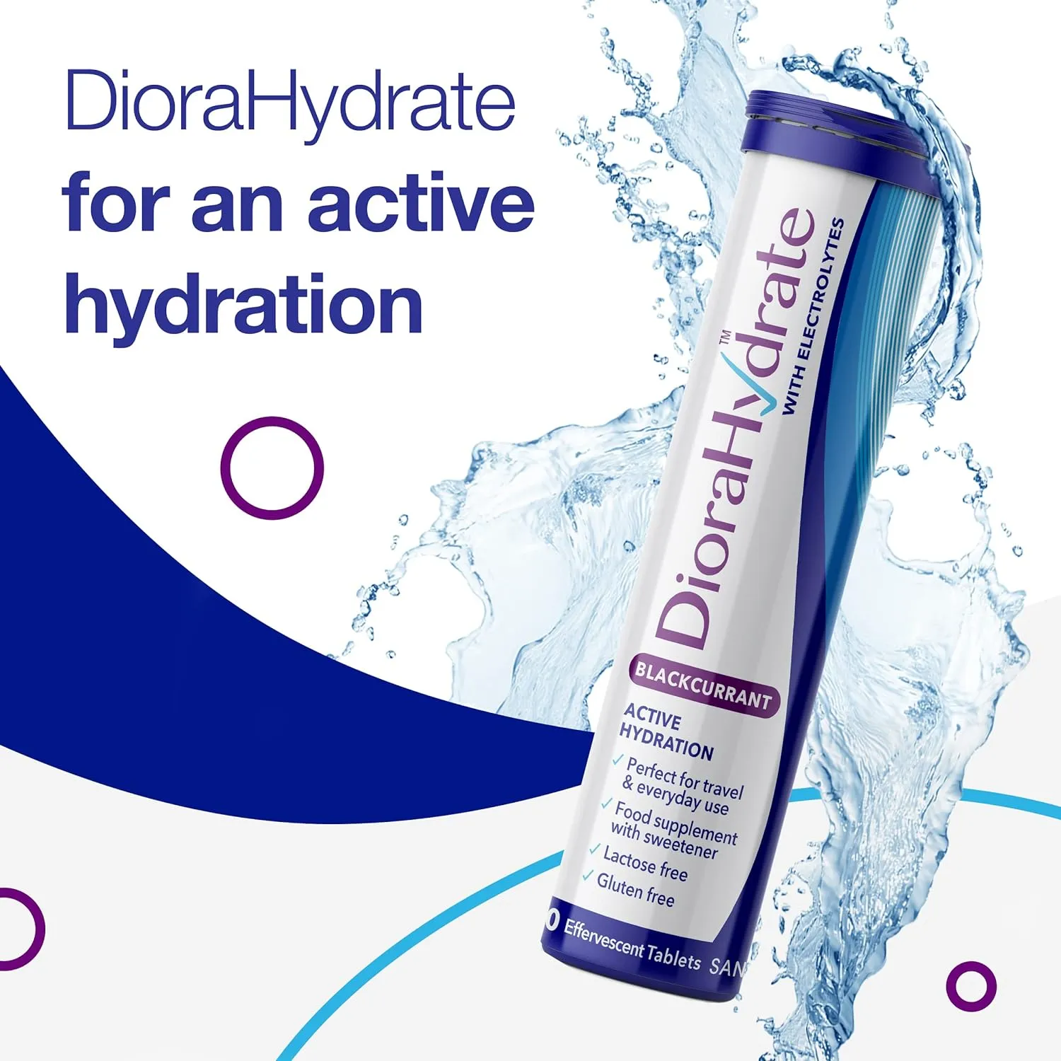 DioraHydrate Blackcurrant Effervescent Tablets - Pack of 20