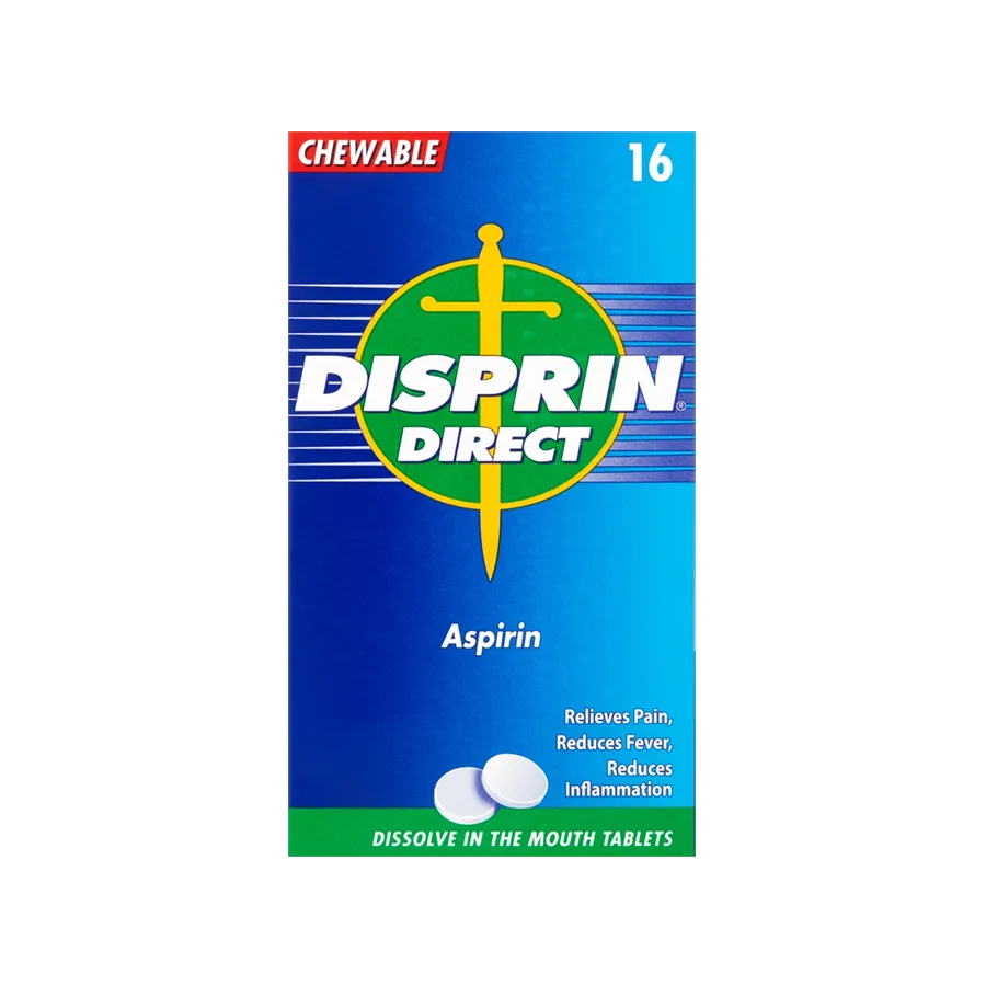 Disprin Direct Chewable (Aspirin) 300mg - 16 Tablets