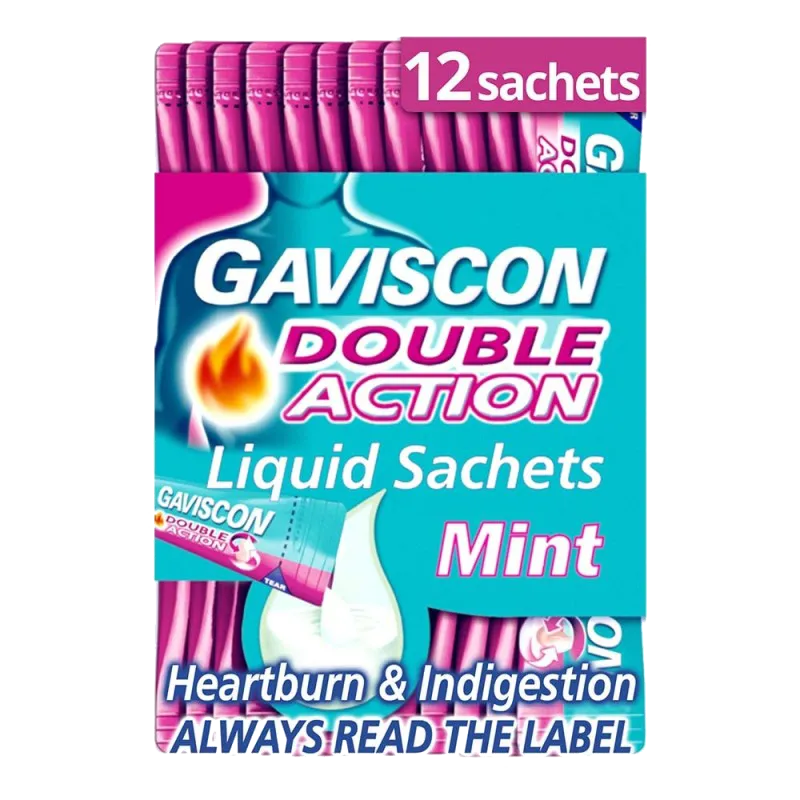 Gaviscon Double Action Liquid Sachets - 12 Sachets x 10ml