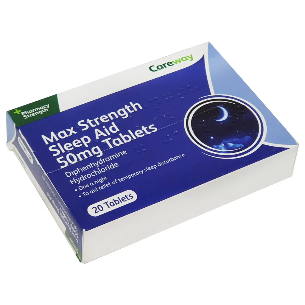 Generic Sleep Aid 50mg Tablets - 20 Tablets (Diphenhydramine)