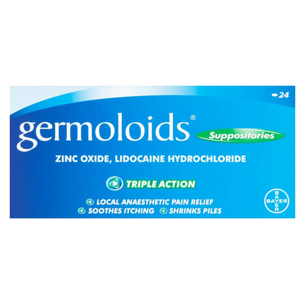 Germoloids Dual Action Suppositories Large - 24 Suppositories