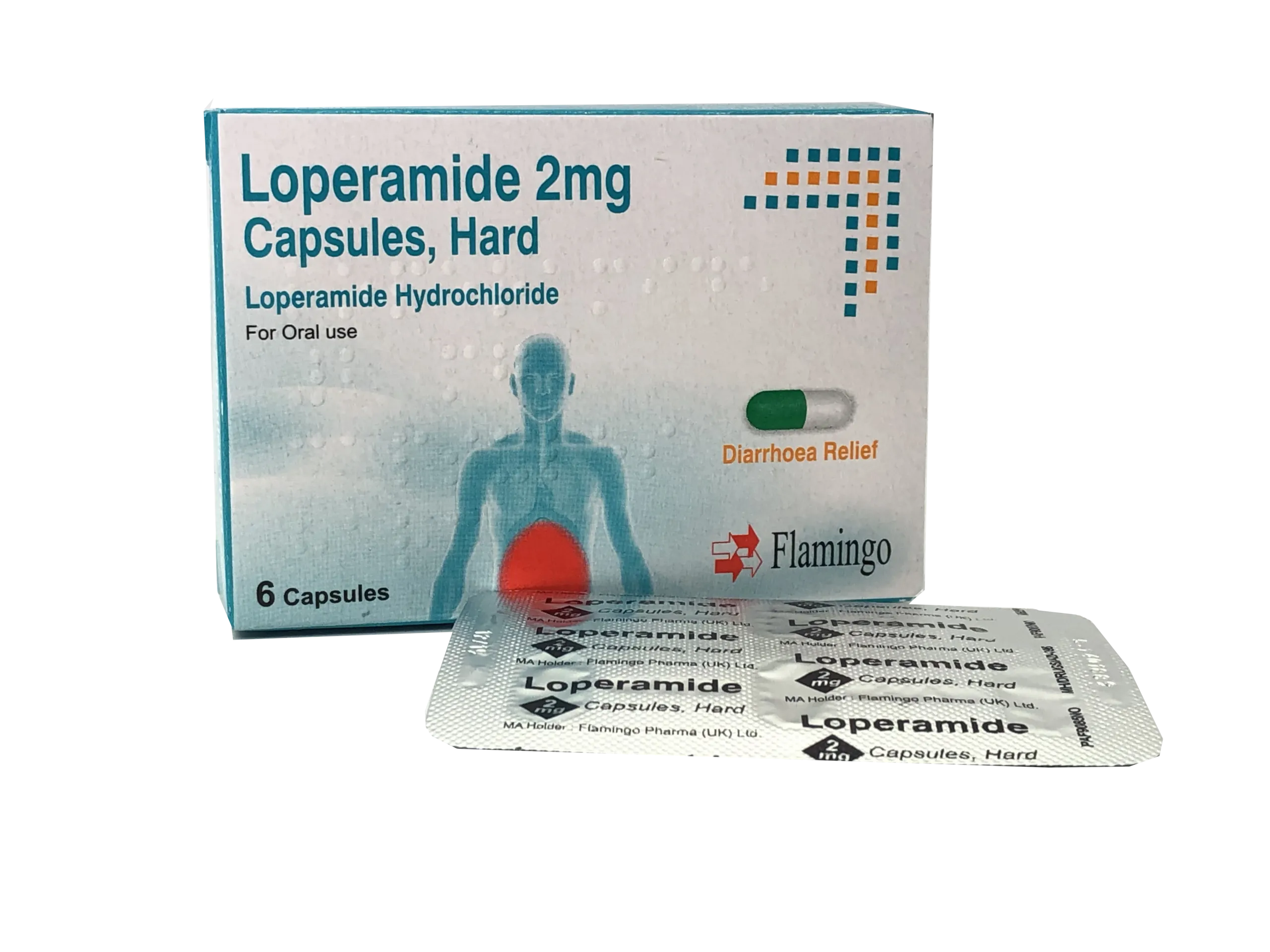 Loperamide Hydrochloride 2mg Diarrhoea Treatment - 3 X 6 Capsules