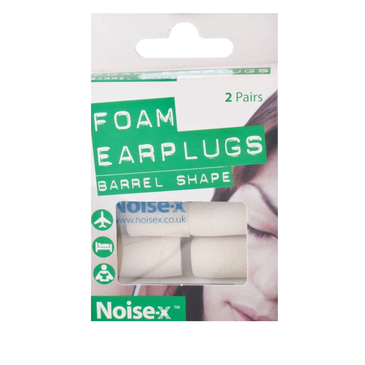 Noise X Foam Barrel Earplugs - 2 pairs
