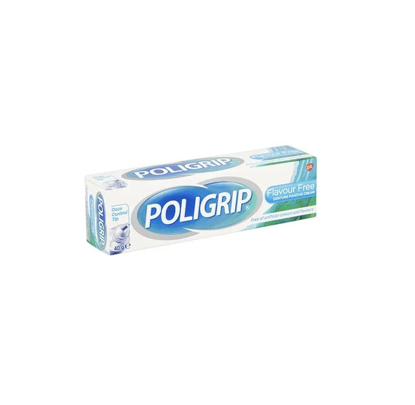 Poligrip Flavour Free Denture Fixative Cream - 40g