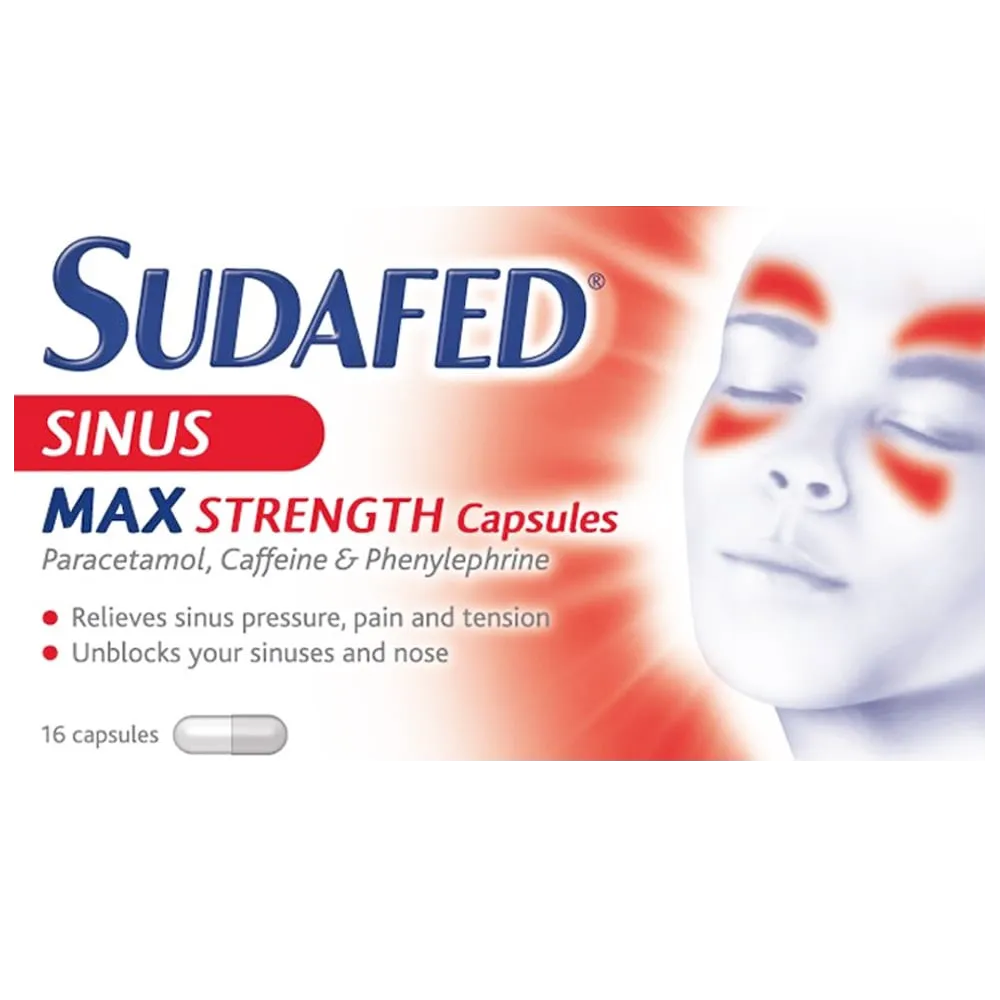 Sudafed Sinus Max Strength - 16 Capsules