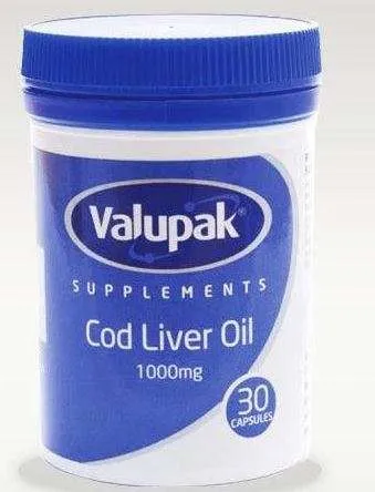 Valupak Cod Liver Oil Capsules 1000mg - Pack of 30