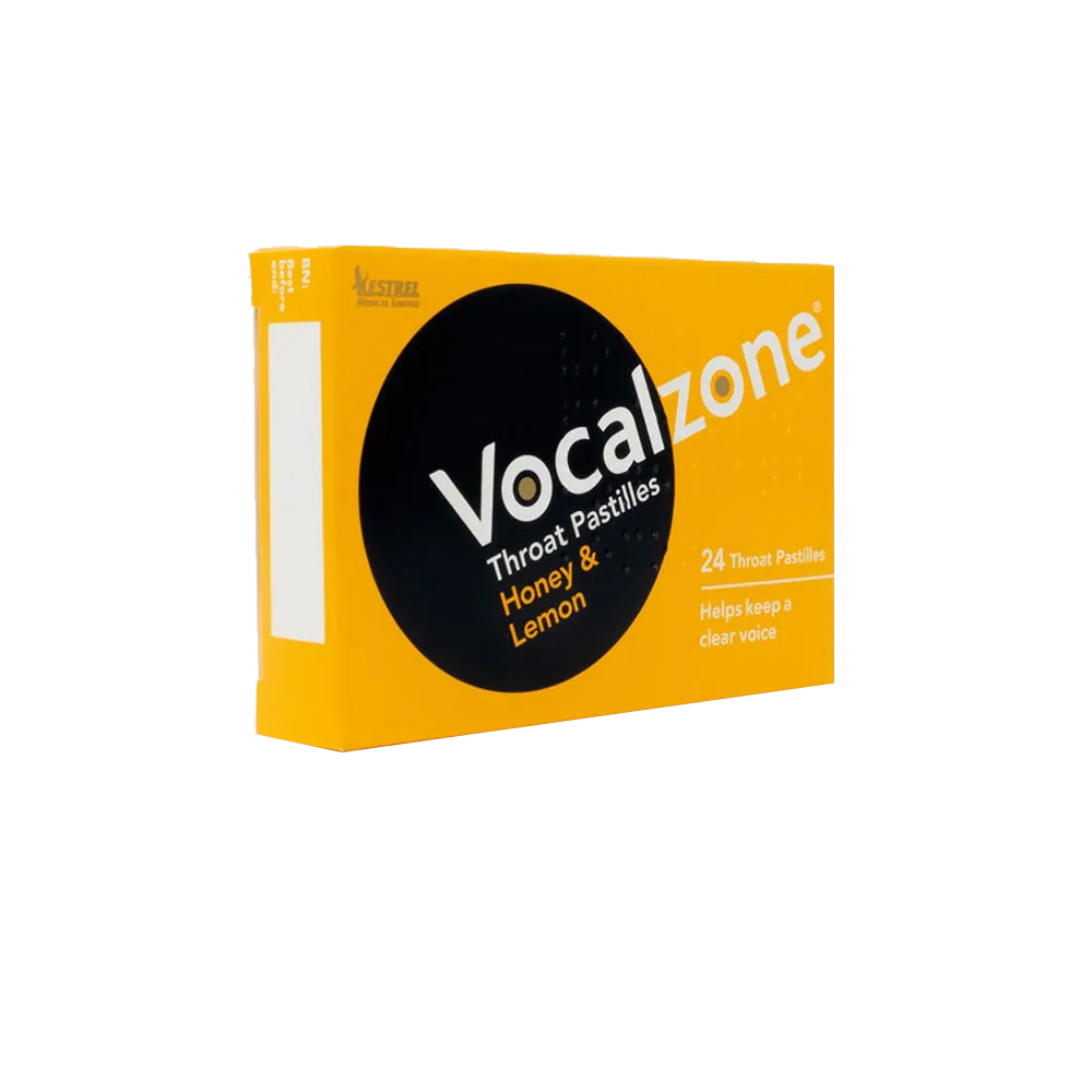 Vocalzone Honey &amp; Lemon - Sore Throat Relief Pastilles - 24 Pastilles